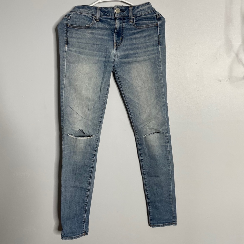American Eagle jeans with distress on both knees